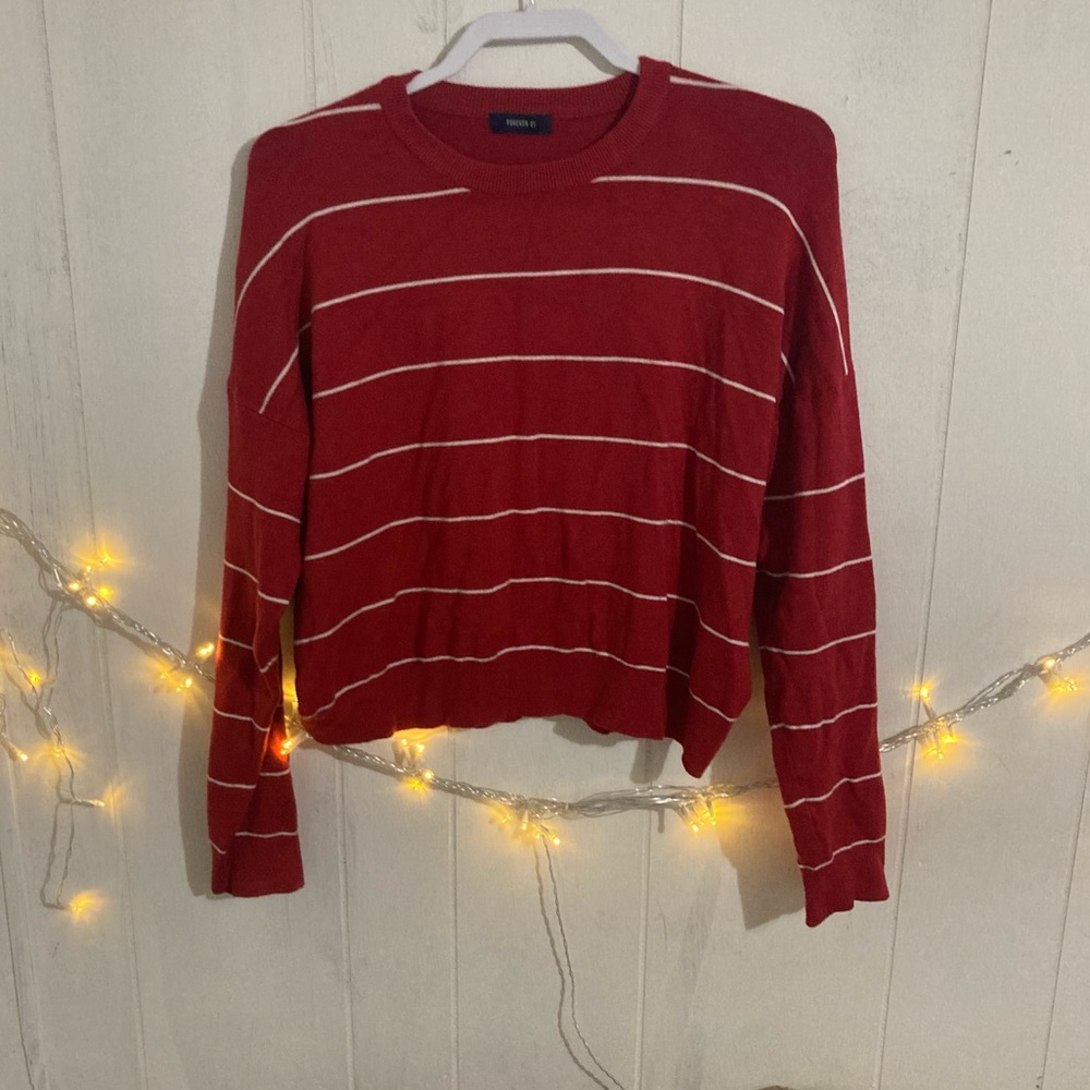Red and White Striped Sweater